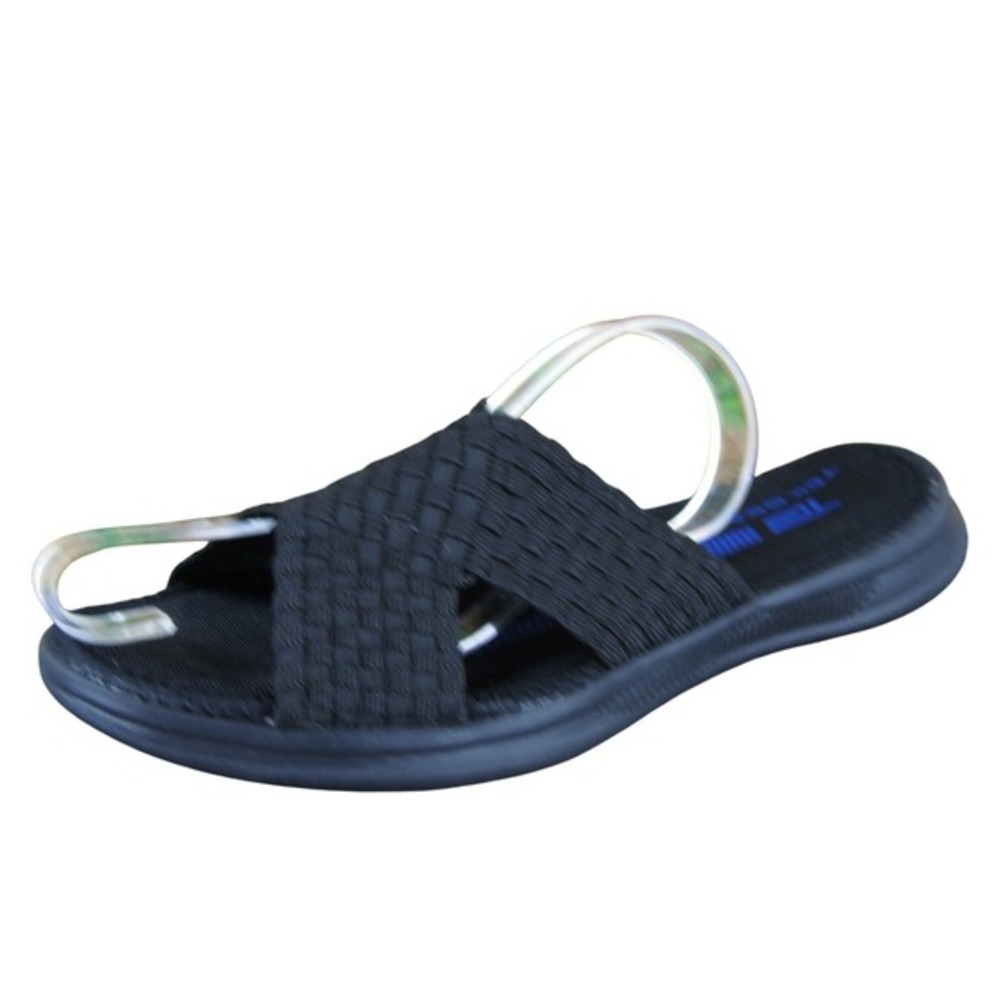 Tek‎ Gear Women Weave Summer Slide Black Textile Sz 8.5 Medium Gently Used 2025